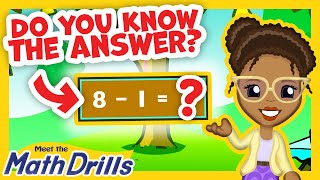 meet the math drills subtraction 1s preschool prep company