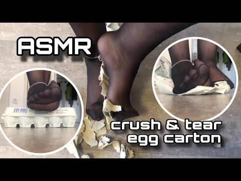 ASMR trample / crush / tear a carton.
