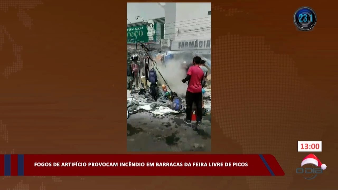 Fogos de artifício provocam incêndio em barracas da Feira Livre de Picos 04 12 2023
