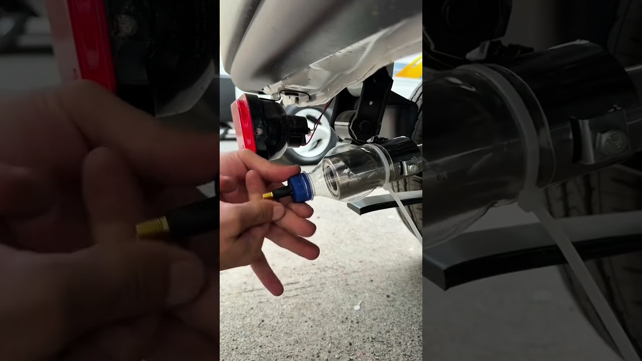 Inflate Flat Tire With Car Exhaust Using Plastic Bottle - Emergency Roadside Trick! #shorts #jugaad