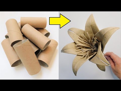 Super Easy Toilet Paper Roll Origami / Paper Lilly Flowers DIY / Origami  Flower Tutorial 