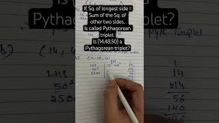 Is (14, 48, 50) a Pythagorean triplet? If yes! How? #pythagorean #pythagoras #greekmathematics #math