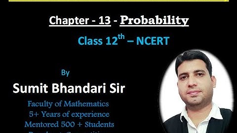 Multiplication theorem of Probability (Intro to Exercise 13.2, Part-A),  Probability, -12th (NCERT)
