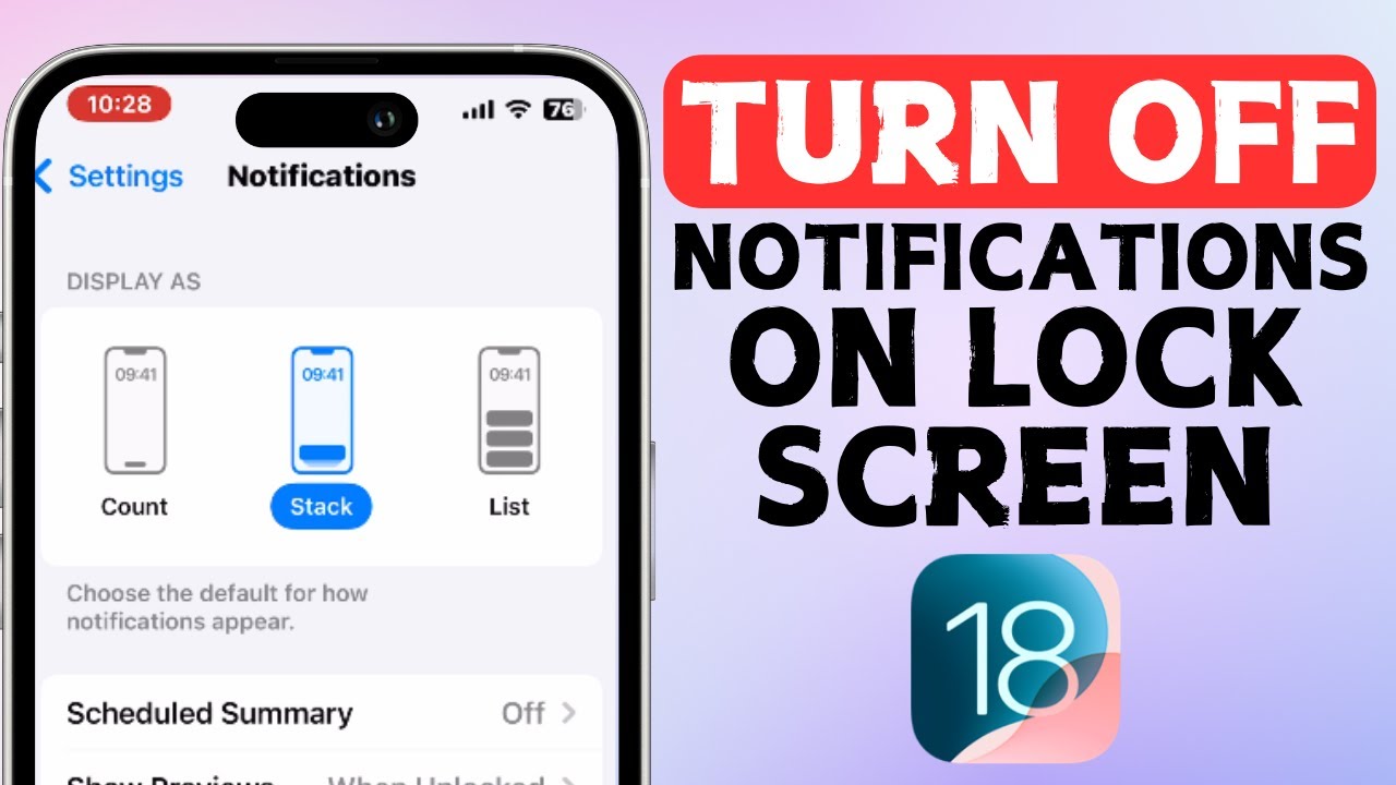 Turn Off Notifications on Iphone Lock Screen iOS 18 - YouTube