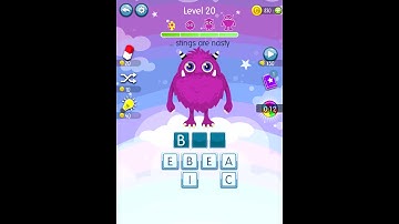 Word Monsters Level 20 Answers Solved Walkthrough Solution