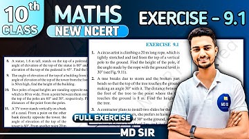 Class 10 Maths Chapter 9 | Some Applications of Trigonometry | Exercise 9.1 Solutions