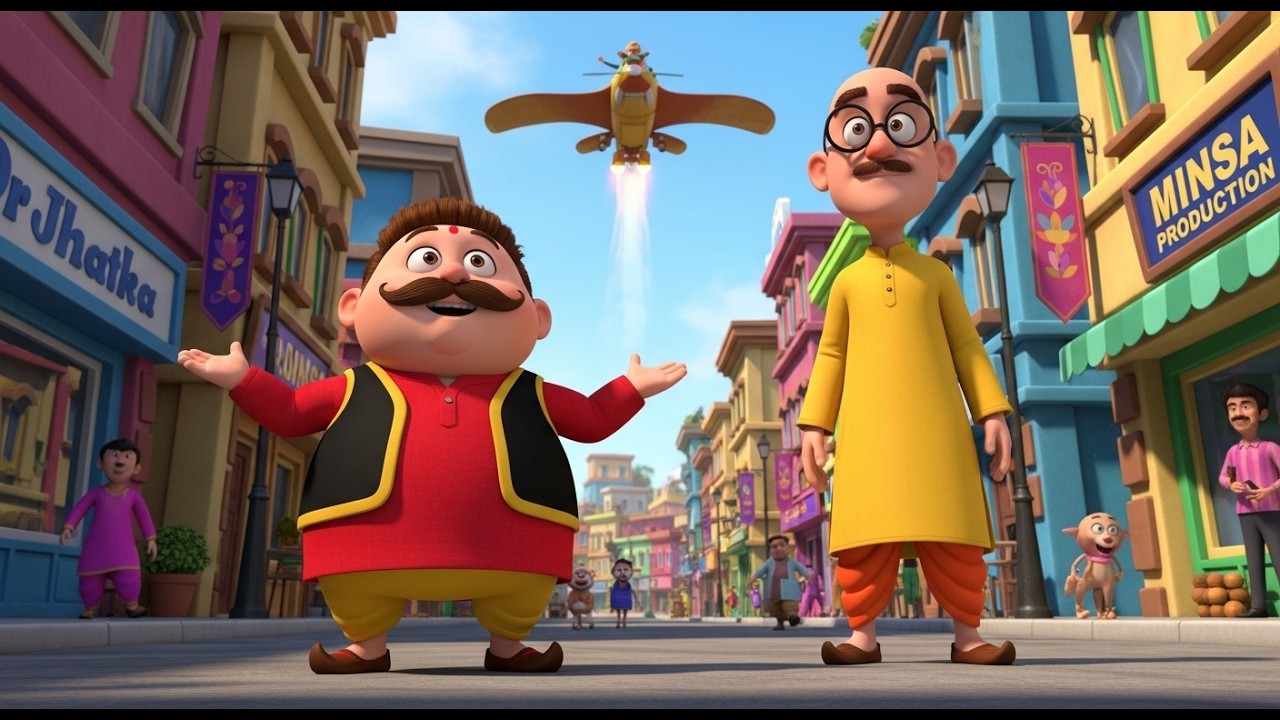 Motu फस गया Fake Pilot patlu की Plane मे  Motu Patlu
