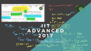 JEE ADVANCED 2017 SOLUTION - The standard state Gibbs free energies of formation of C(graphite) and