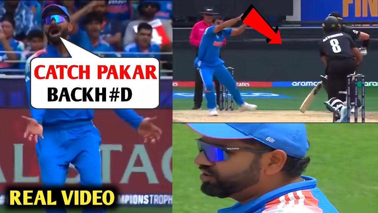 Virat kohli angry reaction when mohd Shami drop simple catch of Rachin Ravindra in today match