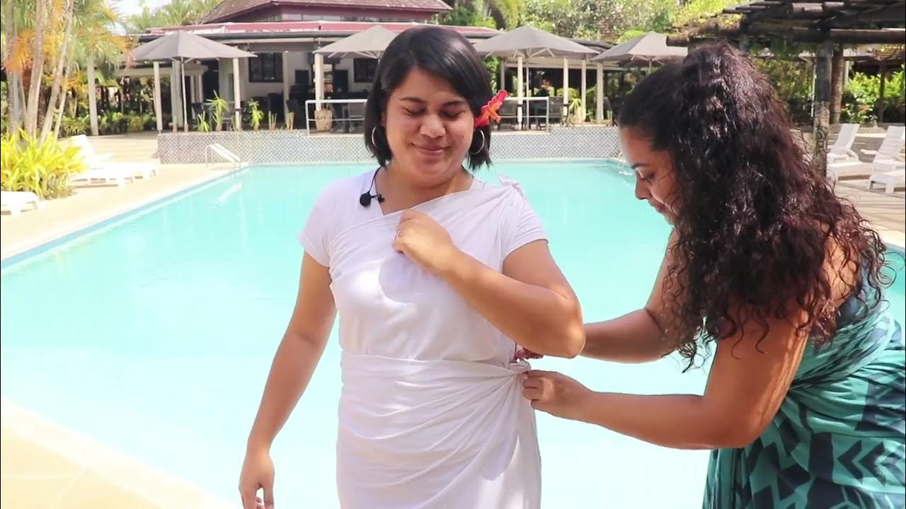 How to tie a ie lavalava in Samoa.. YouTube