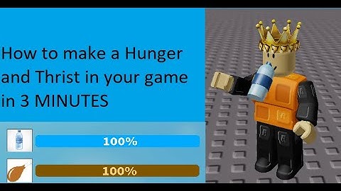 How to make a Hunger and Thrist Script in Roblox (EASY) (Takes under 3 mins) #robloxstudio #roblox