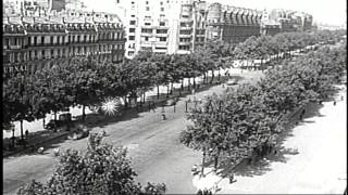 Scenes of Tours and  Paris, France under German occupation during World War II. HD Stock Footage