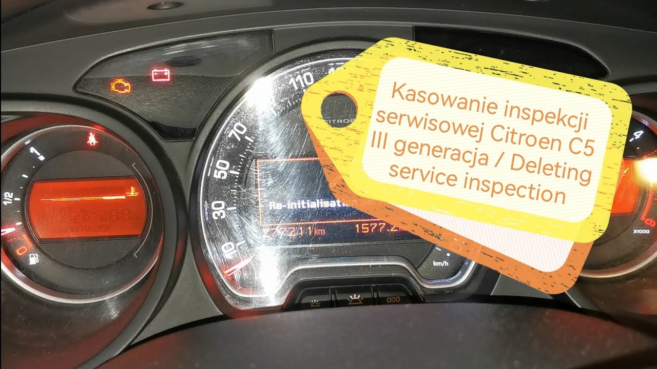 Kasowanie inspekcji serwisowej Citroen C5 III gen | How to reset service light on Citroën C5 III gen