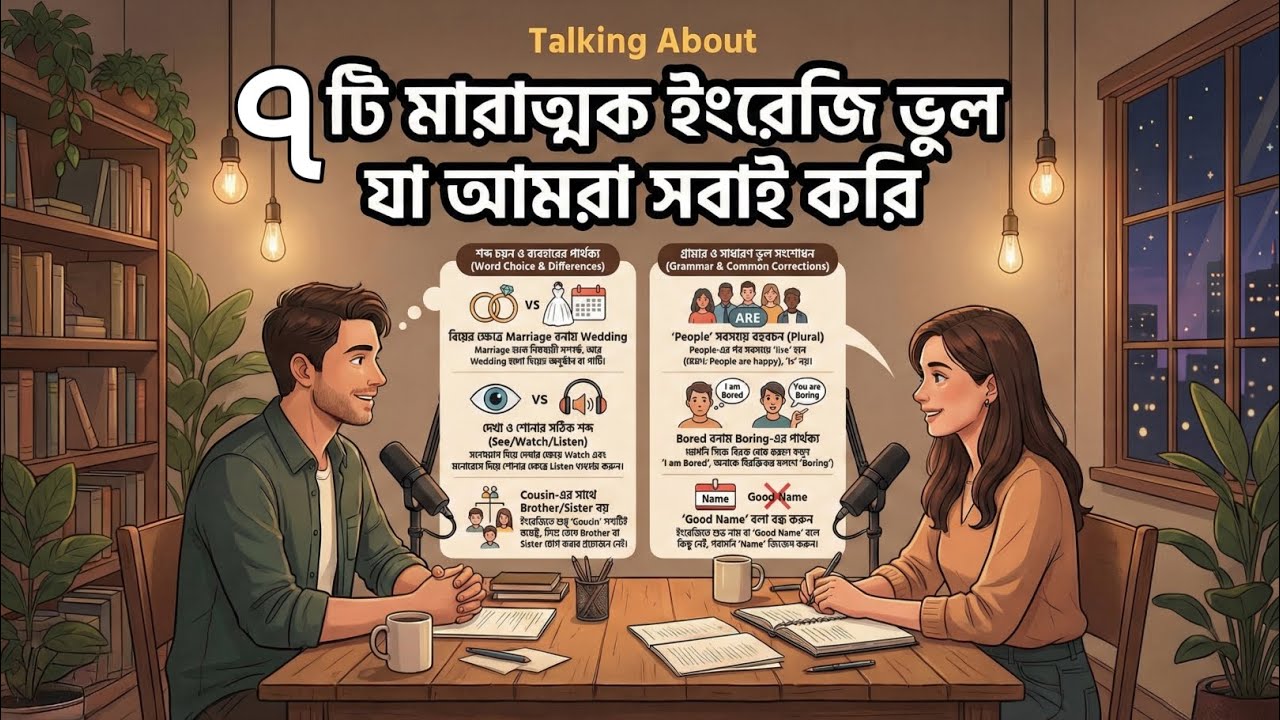 বাঙালিদের করা সবচেয়ে কমন ইংরেজি ভুল ও তার সমাধান|(Robi & Sara) Podcast Bangla to English translation