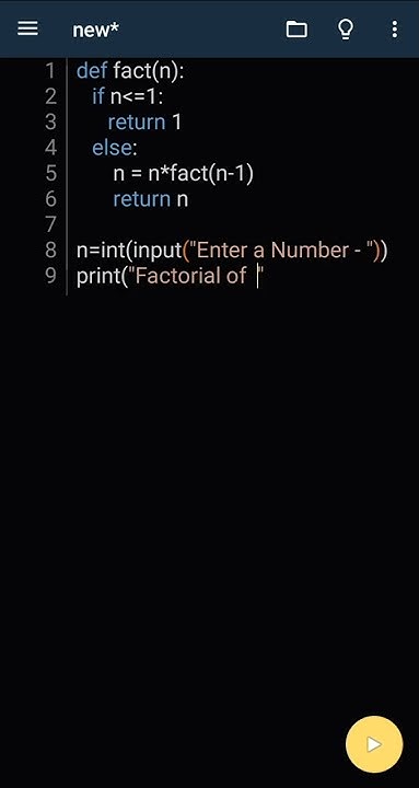 Python Factorial Program using Function. - YouTube