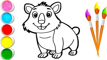 How to Draw easy Wombat | painting, Drawing for kids, toddler | Wombat easy drawing