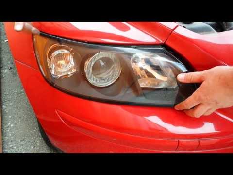How to replace front headlight headlamp light bulbs on a 2004 2005 2006 and up volvo s40 v50 c30 c70