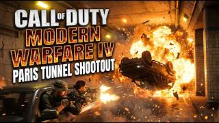 High Speed Paris Car Chase & Tunnel Shootout Call of Duty Modern Warfare 4