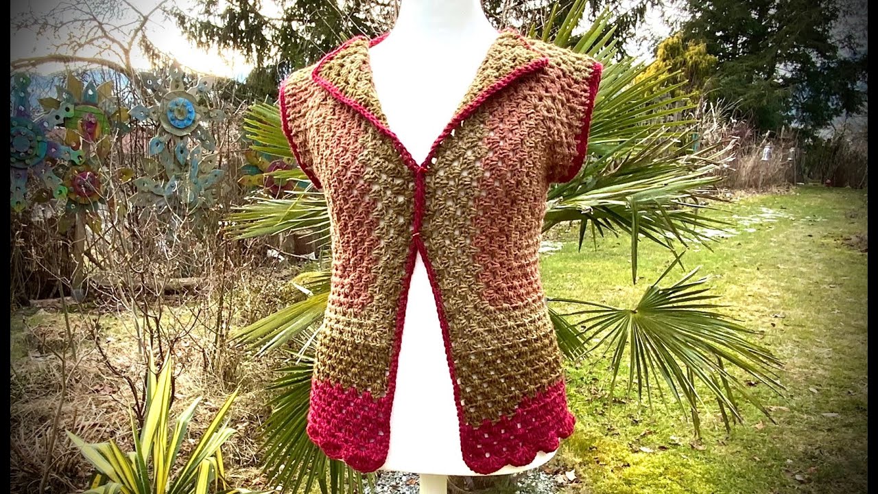 WESTE im HEXAGONJACKEN LOOK - ohne Ärmel #häkeln #petraperle #hexagon #weste#crochet#haken#wolle