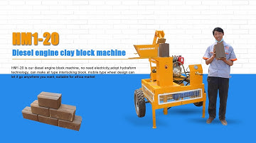 HM1-20 diesel engine hydraulic clay block machine