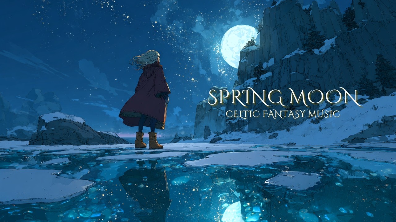 【ケルト音楽/Celtic Music】氷湖に映る春の月｜月明かりの幻想BGM《2時間》（作業用・睡眠用・勉強用）