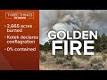 Golden fire in southern oregon at 2665 acres prompts level 3 evacuations