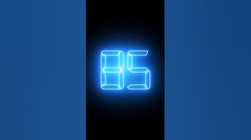 85 Second Countdown Timer with Ticking Beep sound and Alarm Digital Clock neon glowing number
