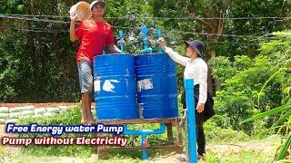 How to make free energy auto water pump for rice field | Pump without electricity