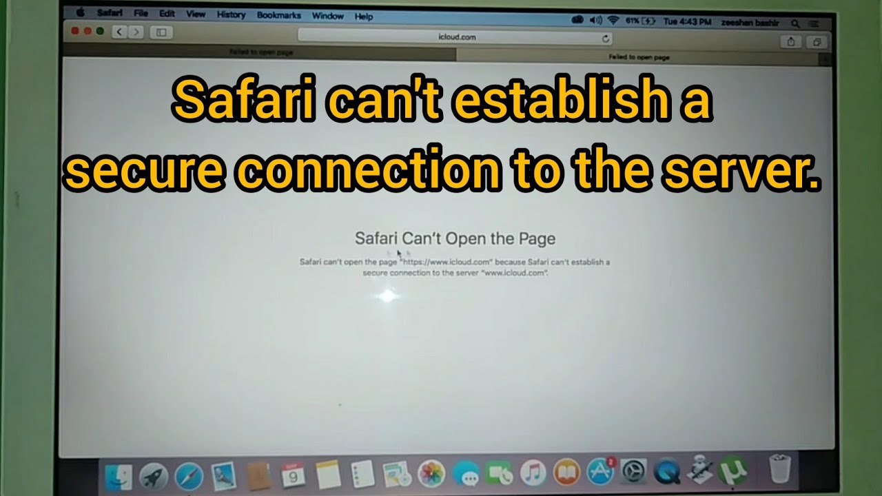 safari cannot establish secure connection on ipad