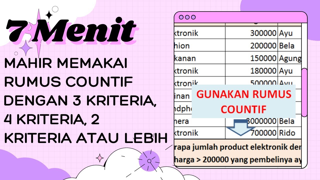 7 Menit Mahir Menggunakan Rumus Countif Dengan 3 Kriteria 2 Kriteria 7 menit mahir menggunakan rumus countif dengan 3 kriteria 2 kriteria