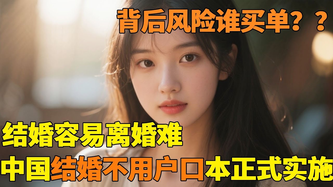 结婚容易离婚难，结婚不用户口本正式实施，背后风险谁买单？？