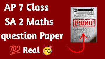 AP 7th class sa2 cba 3 maths question paper 💯real🥳#sa2 #maths #ap #questionpaper #7class