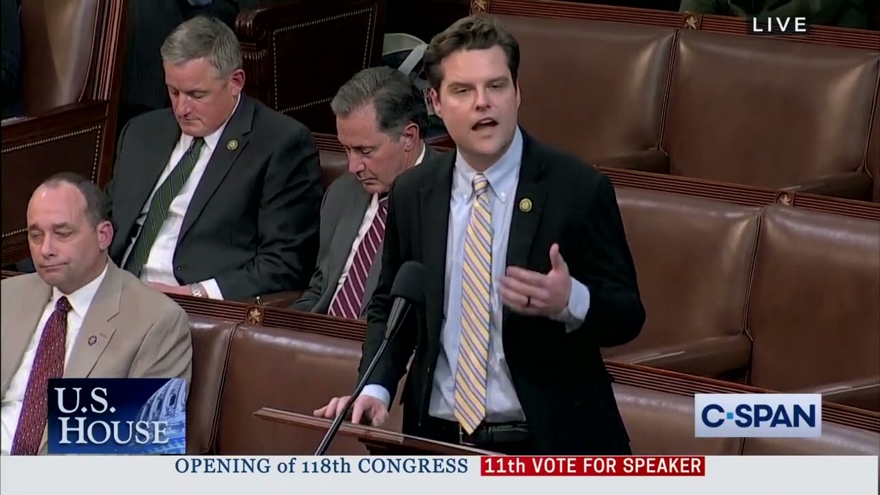 Мэтт Гетц выдвигает Дональда Трампа на пост спикера Палаты представителей