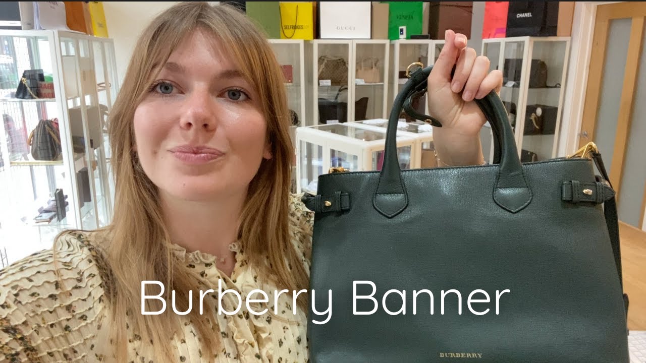 Burberry Handbag The Medium Banner Leather House Check Handbag