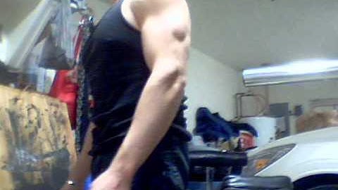 102lb one arm wrist curls using custom rolling thunder handle. and some muscle flexing