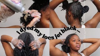 dyeing my locs jet black step by step | beginner friendly