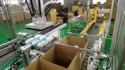 Robotphoenix wet wipe lid applicator and cartoning case packer machine