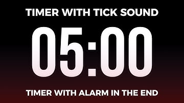 5 Minute Timer | 5 Minute Countdown With Tick Sound and ALARM at The End