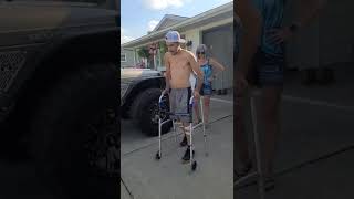 C5-C6 QUADRIPLEGIC WALKING WITH KAFO BRACES