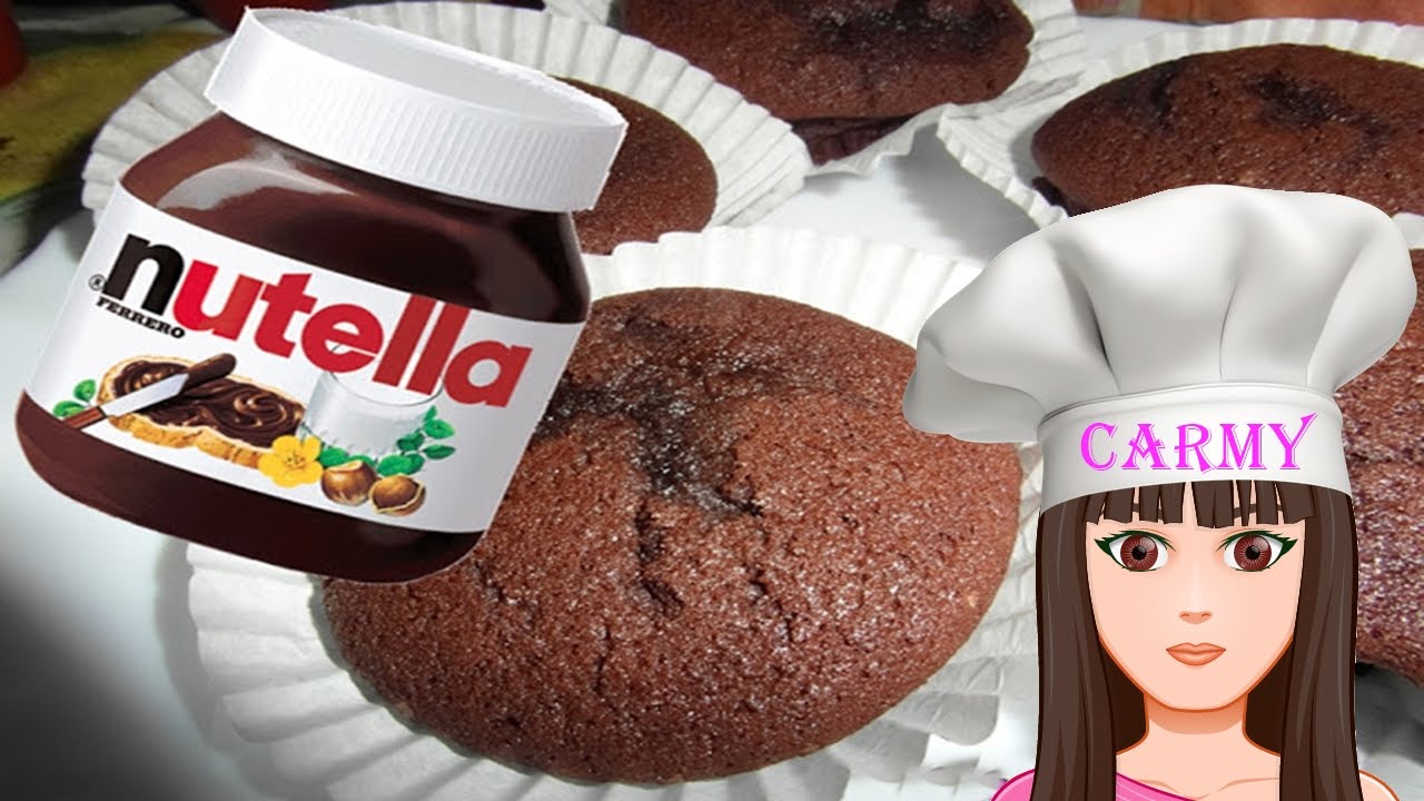 Ricetta muffin al cioccolato con cuore di nutella e nocciole! Carmy