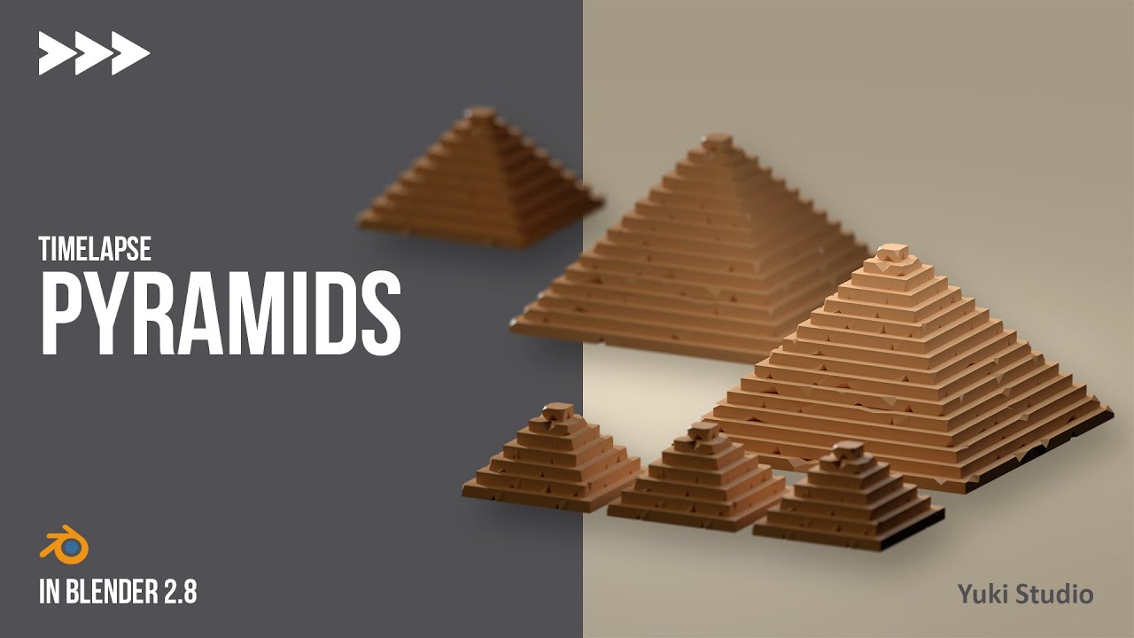 Pyramids in Blender 2.8 Low Poly Timelapse YouTube