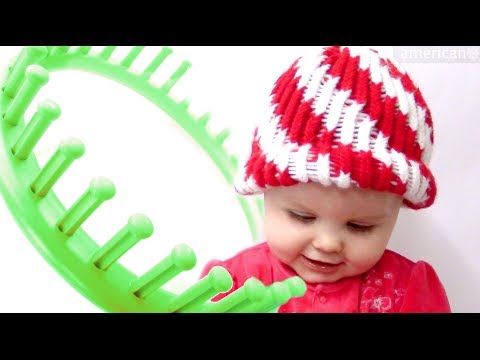 How to make a Peppermint Twist Beanie Hat on a Round Loom