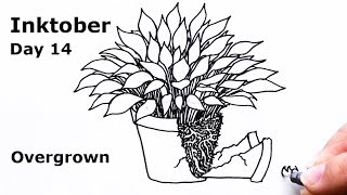 🎵 Overgrown - Inktober Ink Art Challenge 2019 Day 14 Speed Drawing