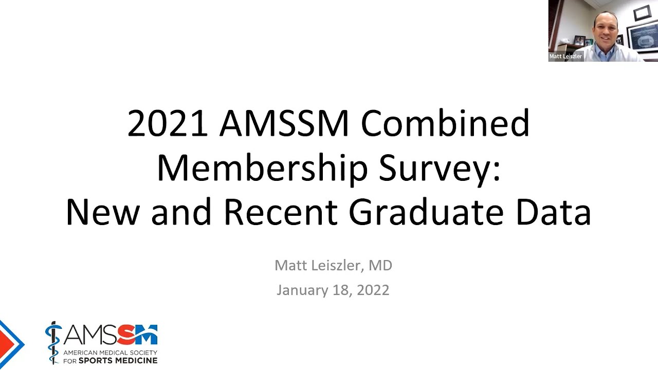 2021 AMSSM Membership Survey: New and Recent Graduate Data | AMSSM Sports Economics Webinar Series