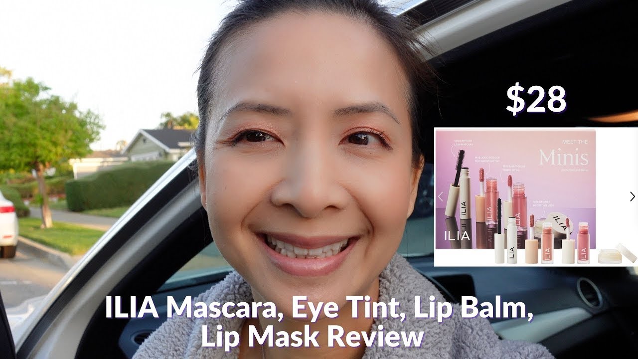 ILIA Meet the Minis Clean Face Set   Mascara, Lip Balm , Liquid Powder Eye Tint, Lip Mask 