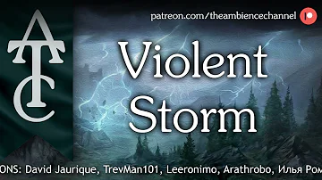 RPG | D&D Ambience - Violent Storm (wind, thunder, rain), 1 hour version