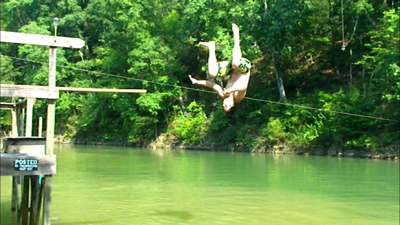 gainer flip off of home made diving board YouTube