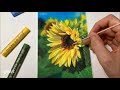 Oil pastel Drawing/Drawing Sunflower 오일파스텔로 해바라기 그리기