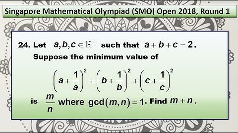 Q24 of SMO 2018 Open Round 1. (Inequality )