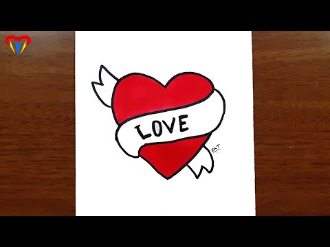 kolay aşk kalp resmi nasıl çizilir - sevimli, güzel, basit, tatlı çizimler